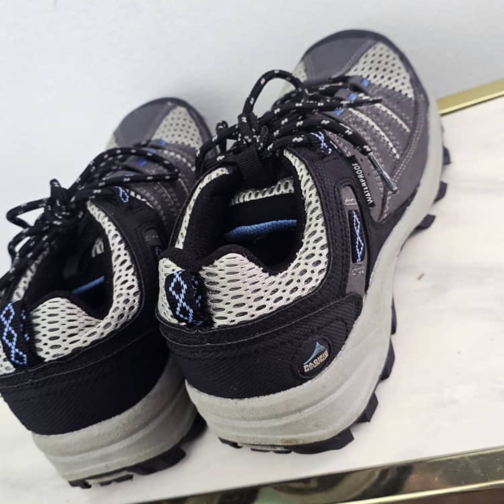 Pacific Mountain Athletic Gray, White & Blue Mesh Sneakers Size 7